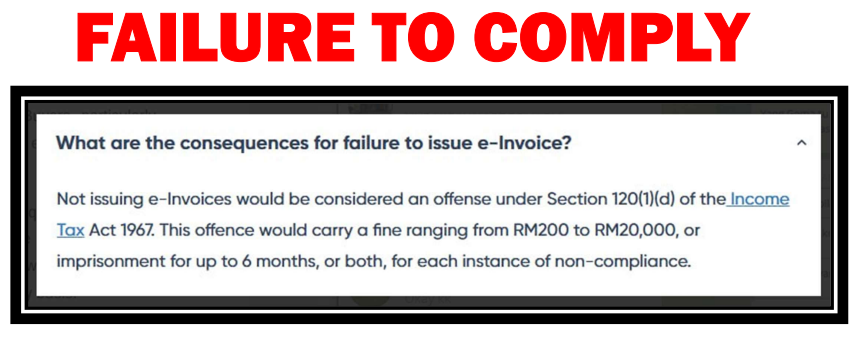 Failure to issue e-invoice